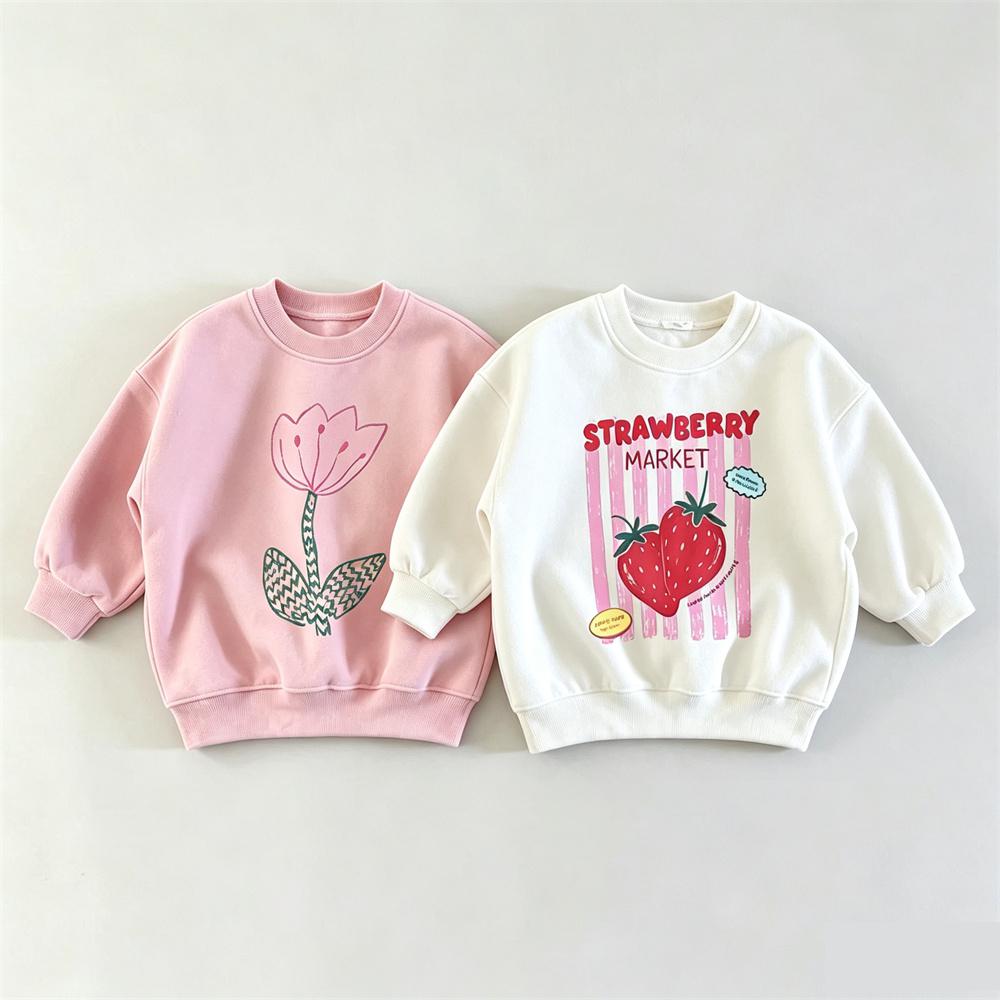 Winter Clothing Toddler - Girls Sweatshirt Pink White Long Sleeve