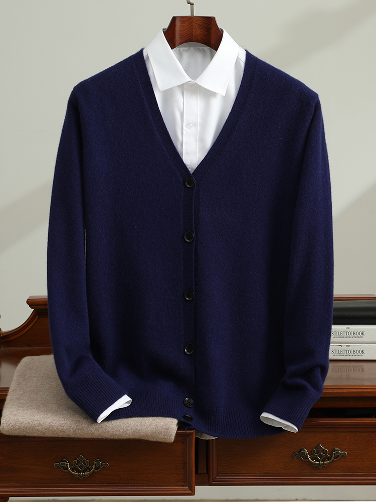 100% Goat Cashmere Men's Cardi - Quality Winter Clothing Jacket recension och pris