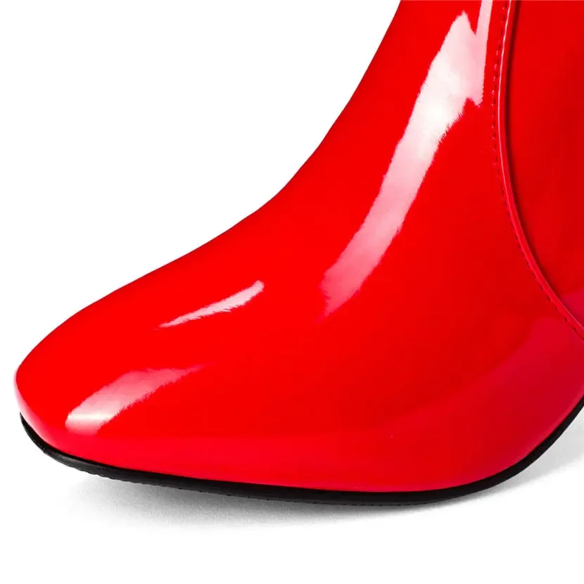 Red White Patent Leather Women - Winter Clothing Women'S recension och pris