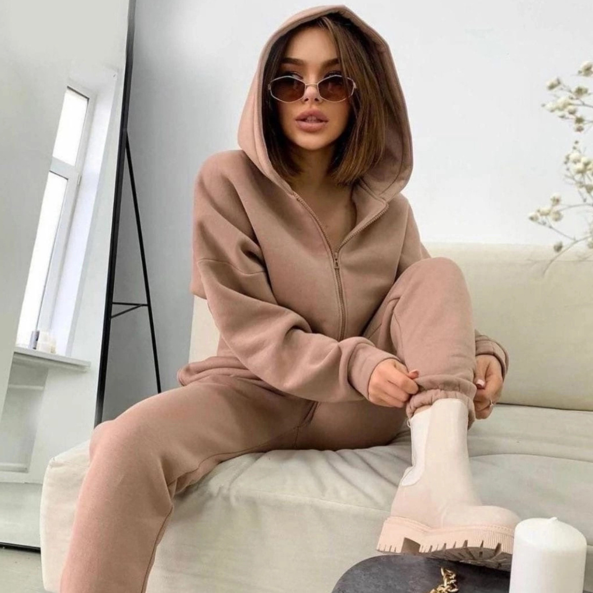 Zipper Hooded Coat Pants Sets  - Winter Clothing Sale recension och pris
