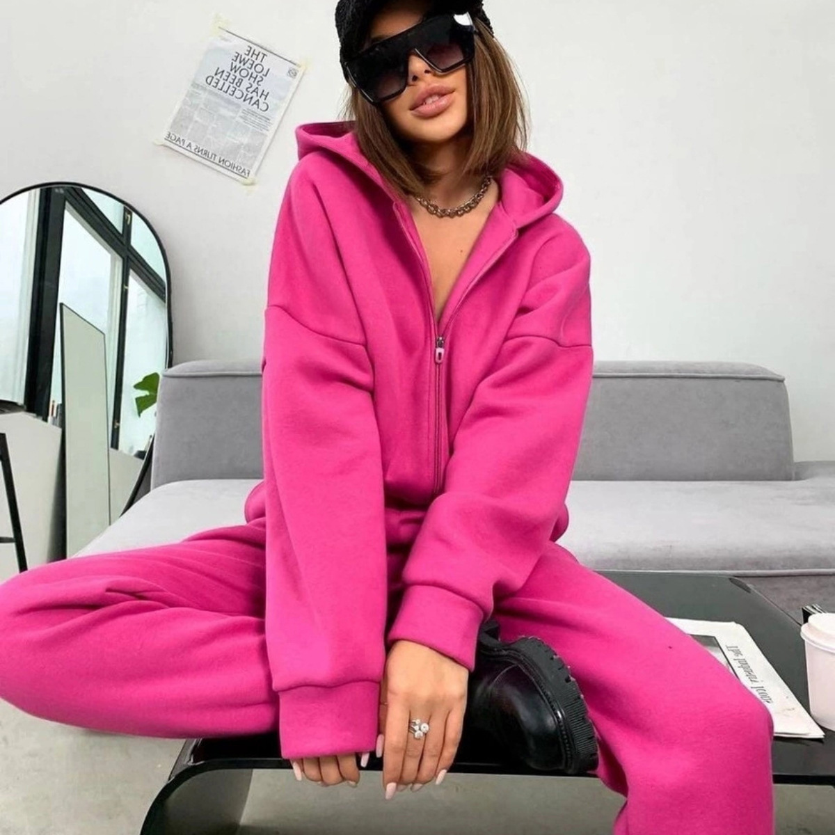 Zipper Hooded Coat Pants Sets  - Winter Clothing Sale recension och pris